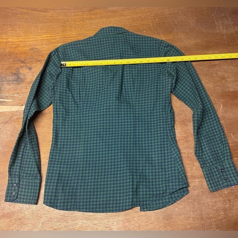 eddie bauer button down Flannel Shirt - Green/blue - Men’s Size Small - Picture 3 of 3